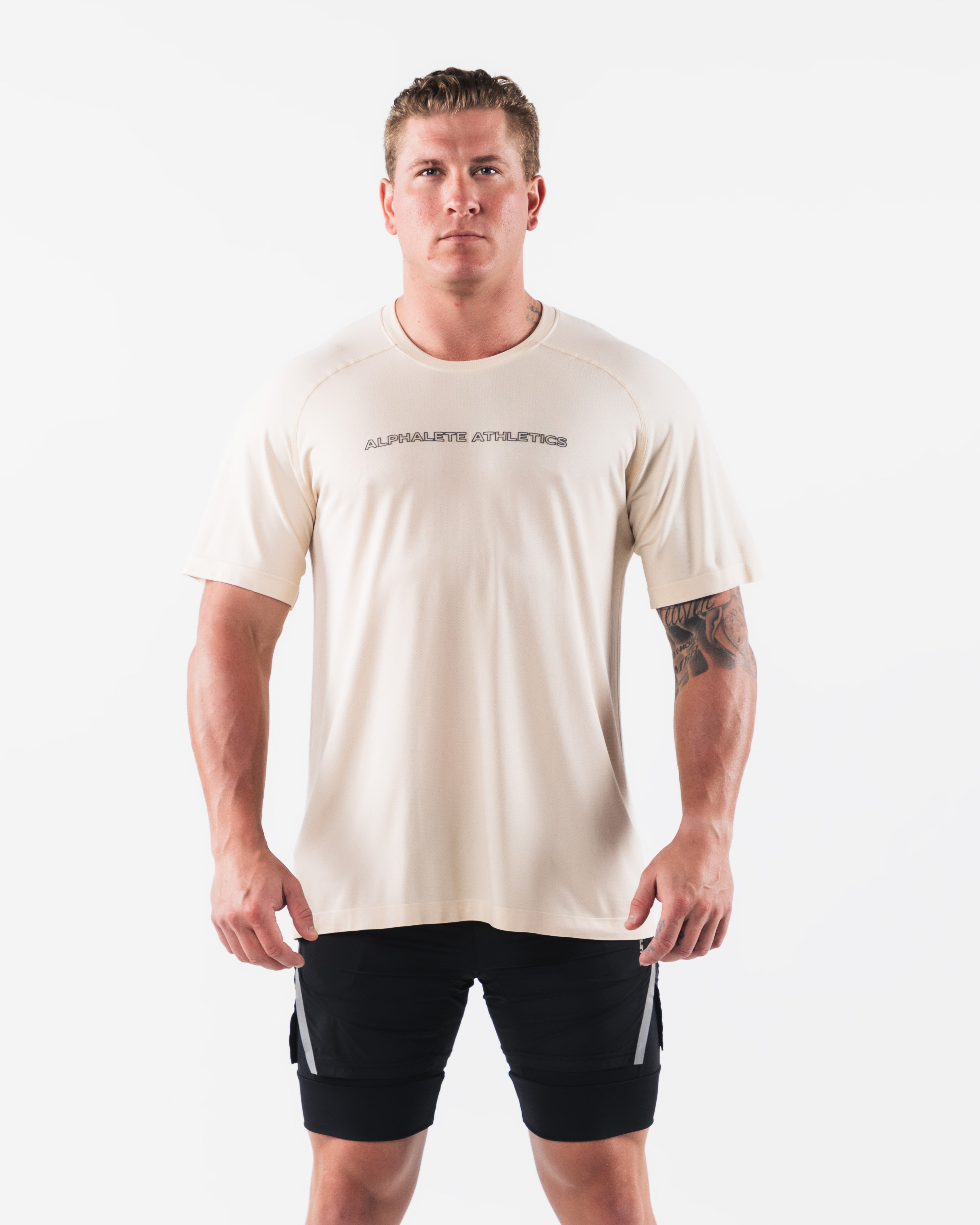 AA Airtech Tee - Beige – Alphalete Athletics UK