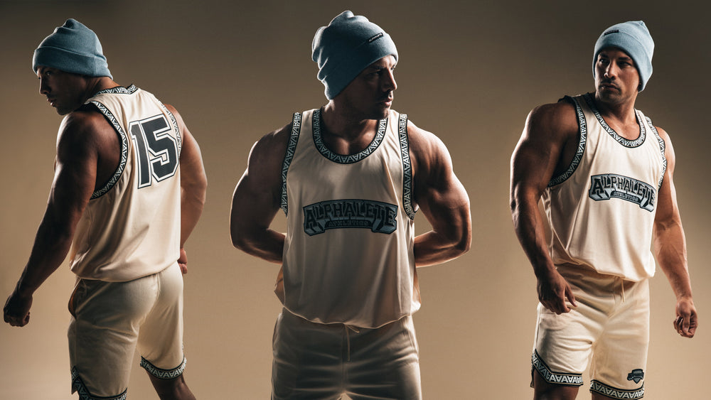 Alphalete Men's Varsity Basketball Jersey | Light Blue | Small | 100% Polyester | Sleeveless