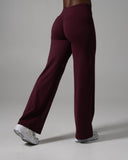 Aura Wide Leg Pant Long - Merlot