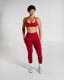 Amplify Mid Rise Legging in Scarlet – women's mid-rise seamless compression legging, view 5