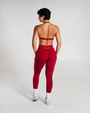 Amplify Mid Rise Legging in Scarlet – women's legging in nylon and polyester fabric, view 6