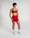 Amplify Mid Rise Short in Scarlet – women's shorts with breathable fabric, view 7