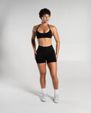 Amplify Mid Rise Short in Black – women's mid-rise seamless compression shorts, view 5