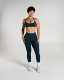 Amplify Minimal Bra in Deep Sea – women's seamless light-support sports bra, view 4