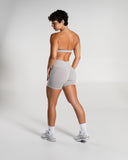 Amplify Mid Rise Short in LT Heather – Alphalete women's shorts, view 8