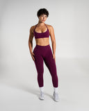 Amplify Minimal Bra in Mulberry – women's seamless light-support sports bra, view 4