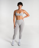 Amplify Minimal Bra in LT Heather – women's seamless light-support sports bra, view 4