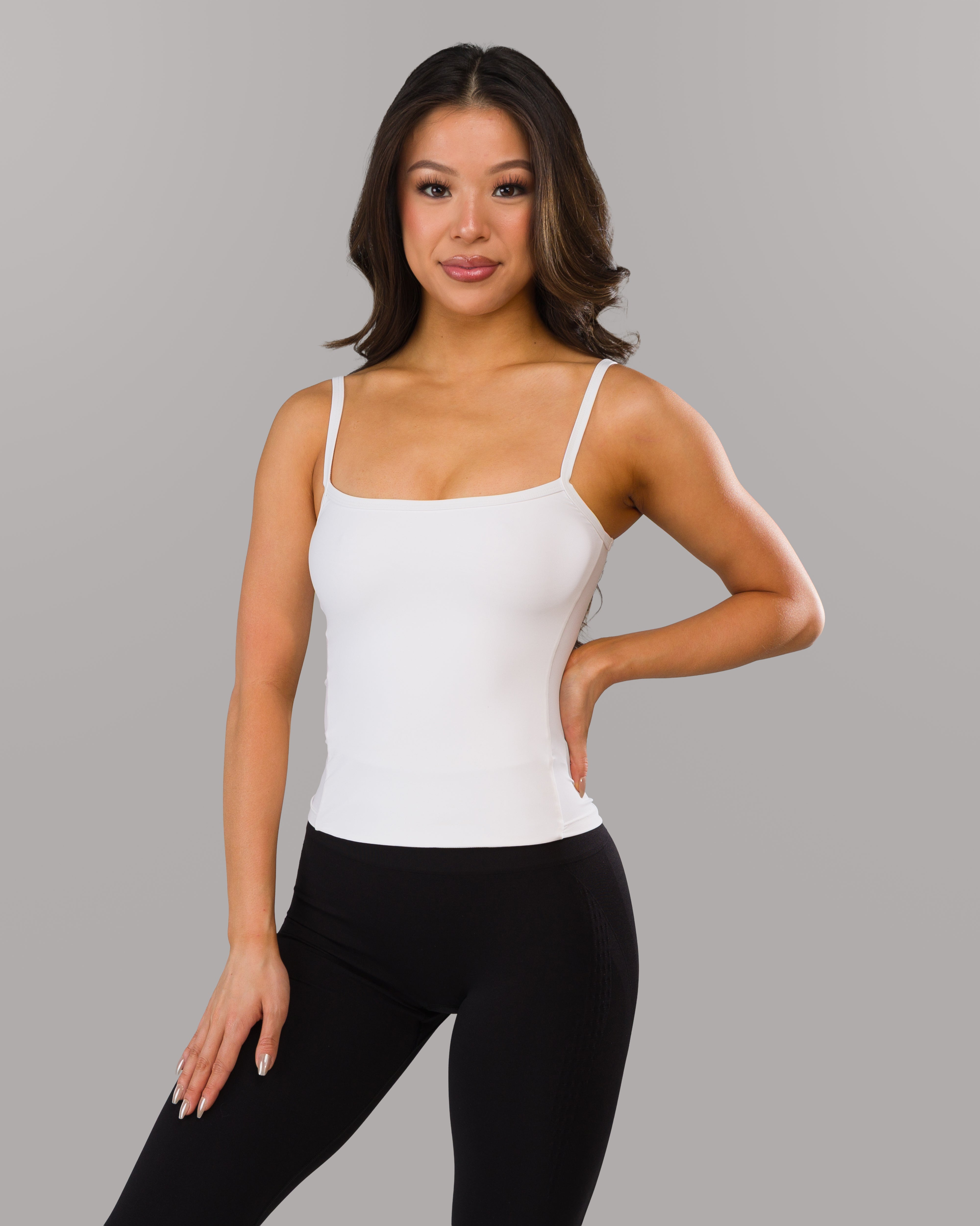 Basics Cami Tank - White | Workout Clothes For Women | Alphalete