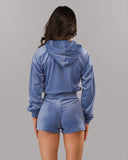 Velour Zip Hoodie - Bluebonnet