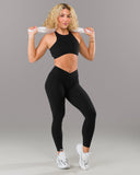 Wrap Mid Rise Legging - Black