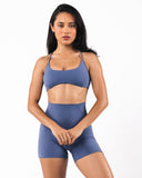 Aura Strappy Bra - Dusty Blue