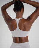 Elevate Bra in LT Heather – women's sports bra in nylon and polyester fabric, view 5
