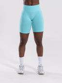 Pump Mid Rise Biker Short - Aqua Blue