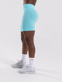 Pump Mid Rise Biker Short - Aqua Blue