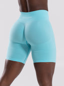 Pump Mid Rise Biker Short - Aqua Blue
