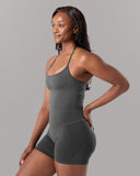 Halter Push Tank - Dark Heather Grey