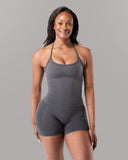 Halter Push Tank - Dark Heather Grey