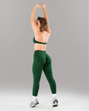 Pump Mid Rise Legging - Court Green w/ Logo