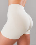 Pump Mid Rise Short - Wheat w/ Logo