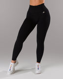 Pump Mid Rise Legging - Black w/ Logo