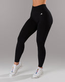 Pump Mid Rise Legging - Black w/ Logo
