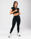 KDM Zip Bra - Black