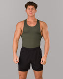 Zero Ribbed Tank 2pk - Signature Green / Signature Brown