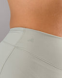 Dip Back Mid Rise Short - Silver