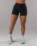 Dip Back Mid Rise Short - Black