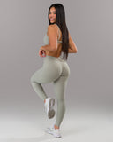 Dip Back Mid Rise Legging - Silver