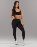 Dip Back Mid Rise Legging - Black