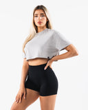 OT Oversized Crop Tee - Light Heather Grey
