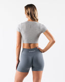 OT Crop Tee - Light Heather Grey