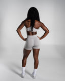 Pump Mid Rise Short in LT Heather – women's shorts in nylon and polyester fabric, view 5