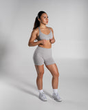 Pump High Rise Short in LT Heather – Alphalete women's shorts, view 6