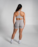 Pump High Rise Short in LT Heather – women's high-rise seamless compression shorts, view 4