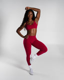 Pump Mid Rise Legging - Strawberry Jam