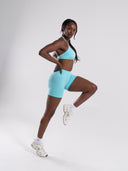 Pump High Rise Short - Aqua Blue
