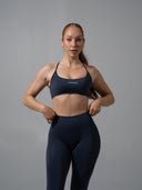 Amplify Open Back Bra - Dusty Navy