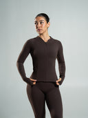 Aura Sculpt Jacket Long - Walnut