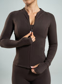 Aura Sculpt Jacket Long - Walnut
