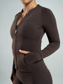 Aura Sculpt Jacket Long - Walnut