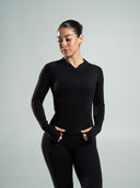 Aura Sculpt Jacket Long - Black