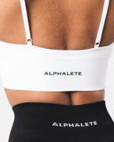 Seamless Ribbed Bra - White