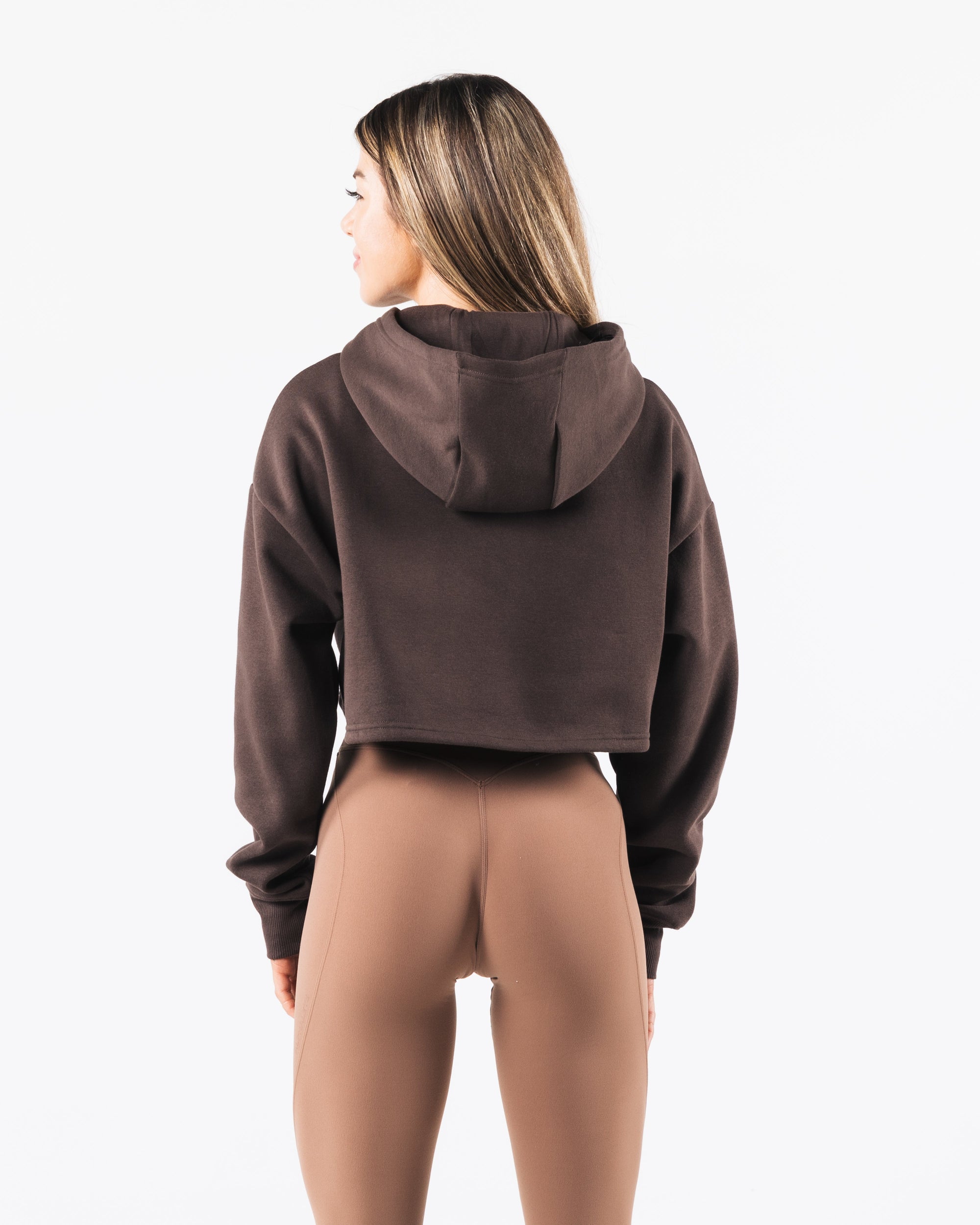 Brown crop hoodie online